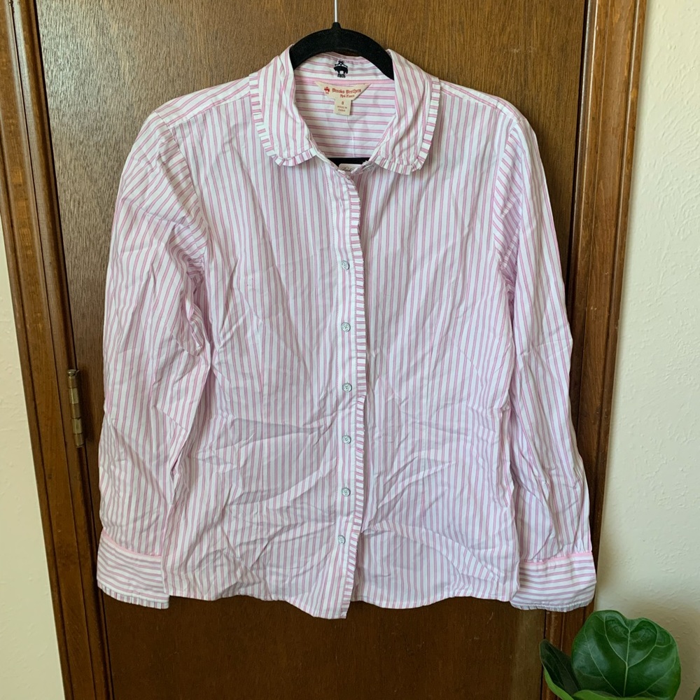 Brooks Brothers pink striped button up